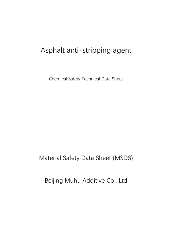 Asphalt anti stripping agent MSDS in English