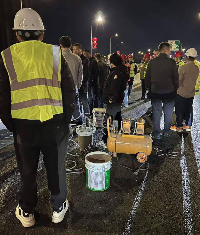Construction site of concrete color correction material