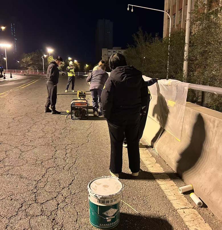 混凝土色差修复料施工现场